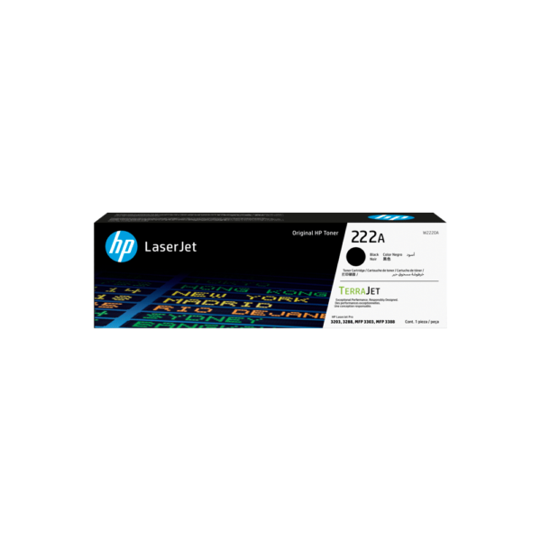 TONER HP 222A NEGRO W2220A LJ PRO M203/MFP 3201/3204/3288/3303/3388