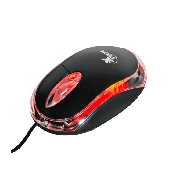 MOUSE XTECH USB XTM-195 1000DPI/3D 3 BOTON/ NEGRO C/ LED ROJO