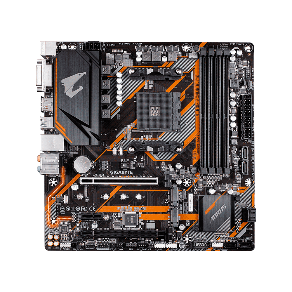 Placa Madre Gigabyte Am4 B450m Aorus Elite S/R/Hdmi/Dvi/M2/Ddr4/Matx/Rgb - Imagen 2