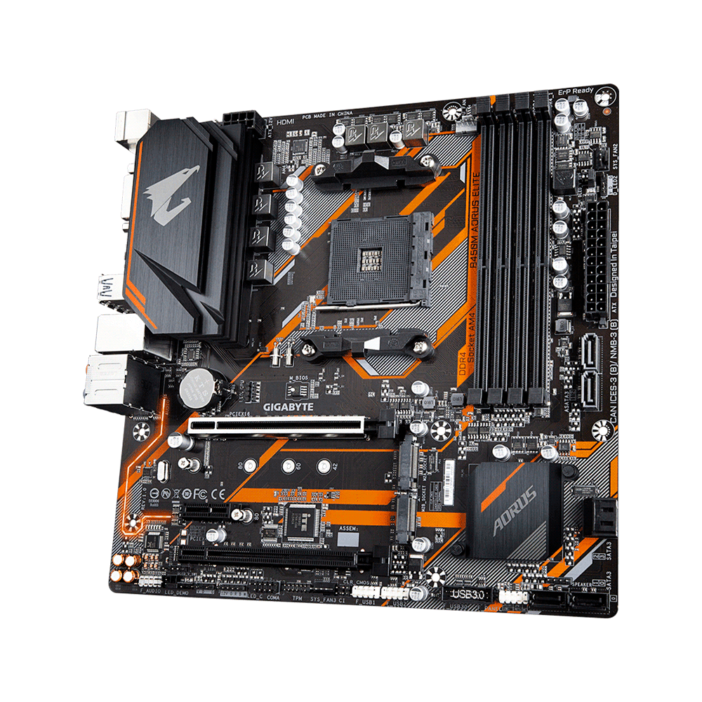 Placa Madre Gigabyte Am4 B450m Aorus Elite S/R/Hdmi/Dvi/M2/Ddr4/Matx/Rgb - Imagen 4