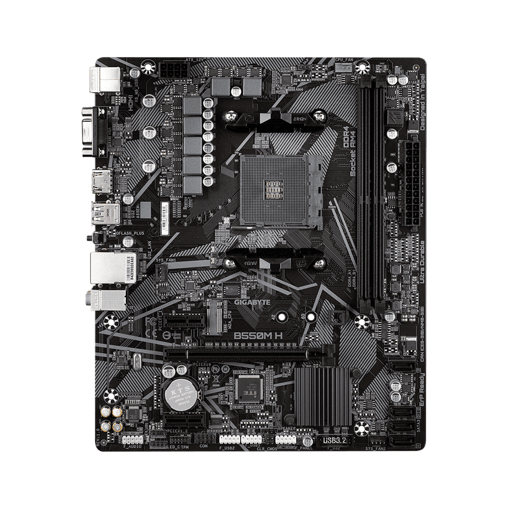 PLACA MADRE GIGABYTE AM4 B550M H V/S/R/HDMI/M2/DDR4/USB3.2/MATX - Imagen 2