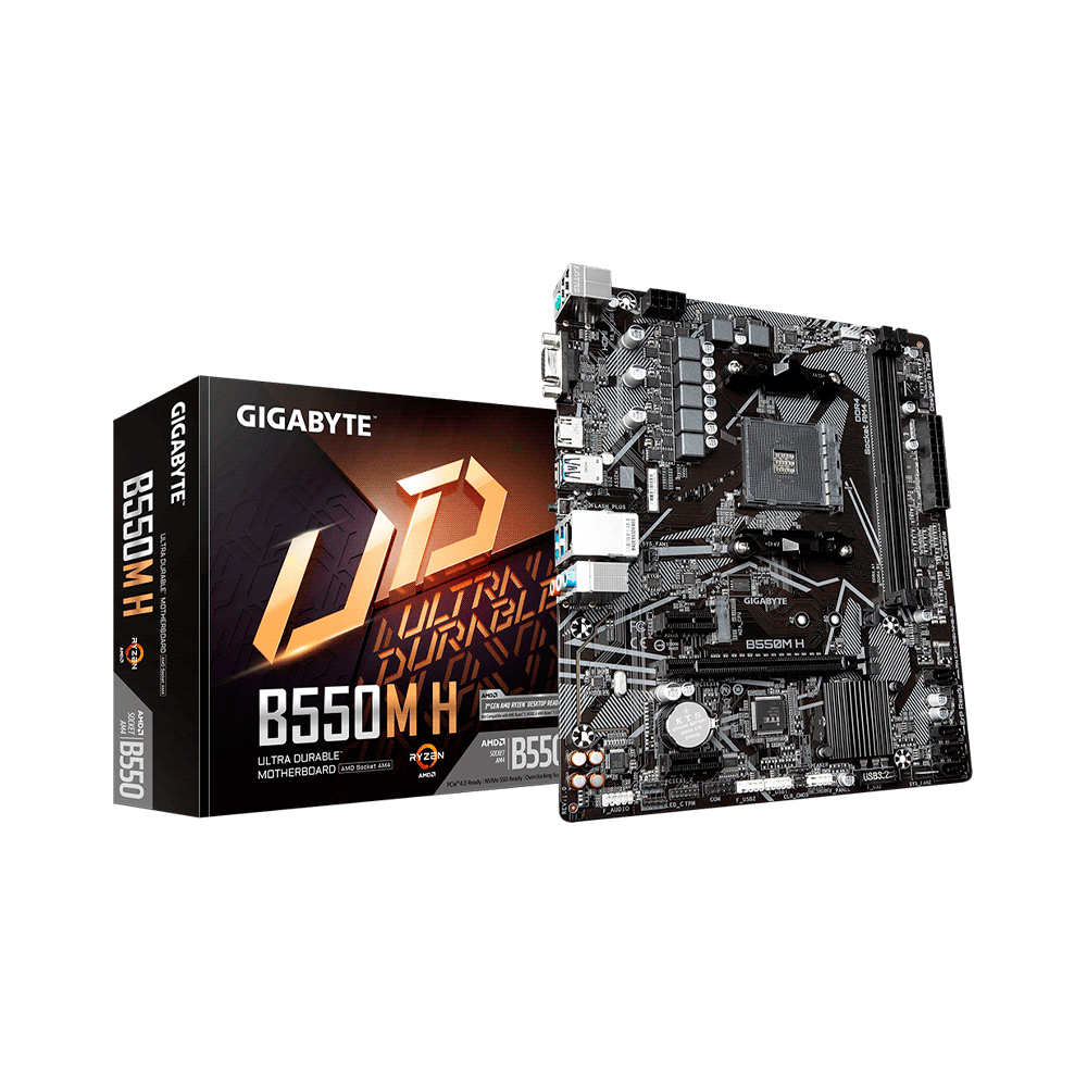 PLACA MADRE GIGABYTE AM4 B550M H V/S/R/HDMI/M2/DDR4/USB3.2/MATX