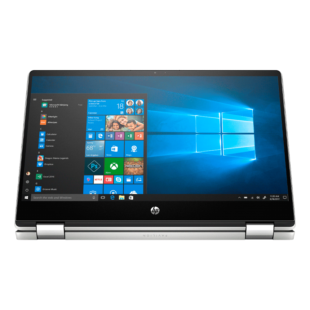 NOTEBOOK HP X360 14-DH0028LA PENTIUM 1.1/4G/500/W10H/14"/PLATA