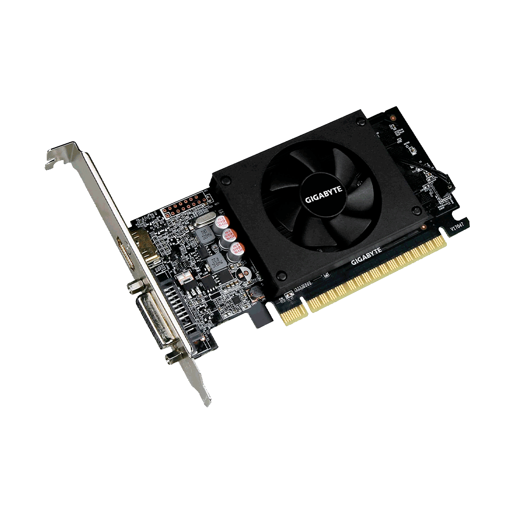 PLACA DE VIDEO GIGABYTE GT710 1GB GDD5 GV-N710D5-1GL LOW PROFILE REV 2.0 - Imagen 2