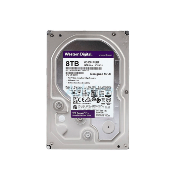 DISCO DURO SATA3 8TB WESTERN DIGITAL PURPLE PRO 7200 256MB WD8001PURP SURVEILLANCE