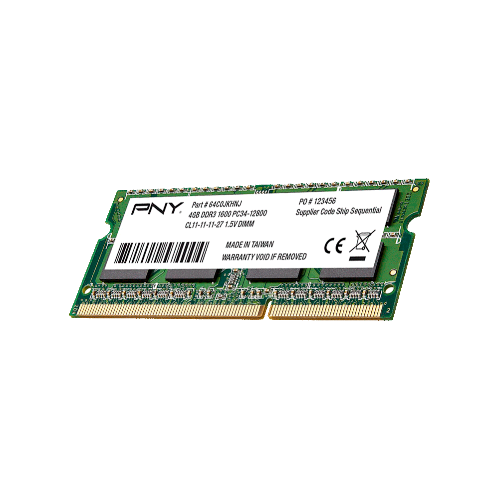 MEMORIA RAM P/NB DDR3 4GB 1600 PNY MN4GSD31600BL