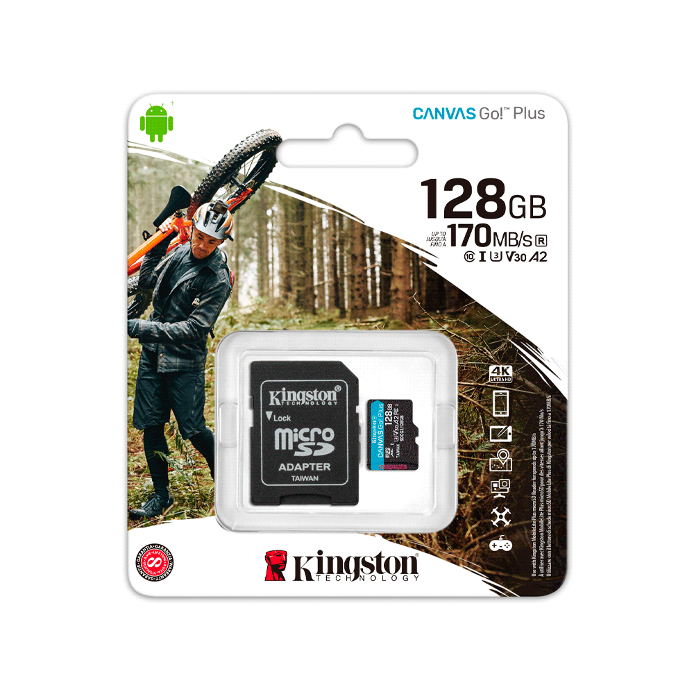 MEMORIA MICRO SD KINGSTON 128GB CANVAS GO PLUS SDCG3/128GB 170/90 - Imagen 3