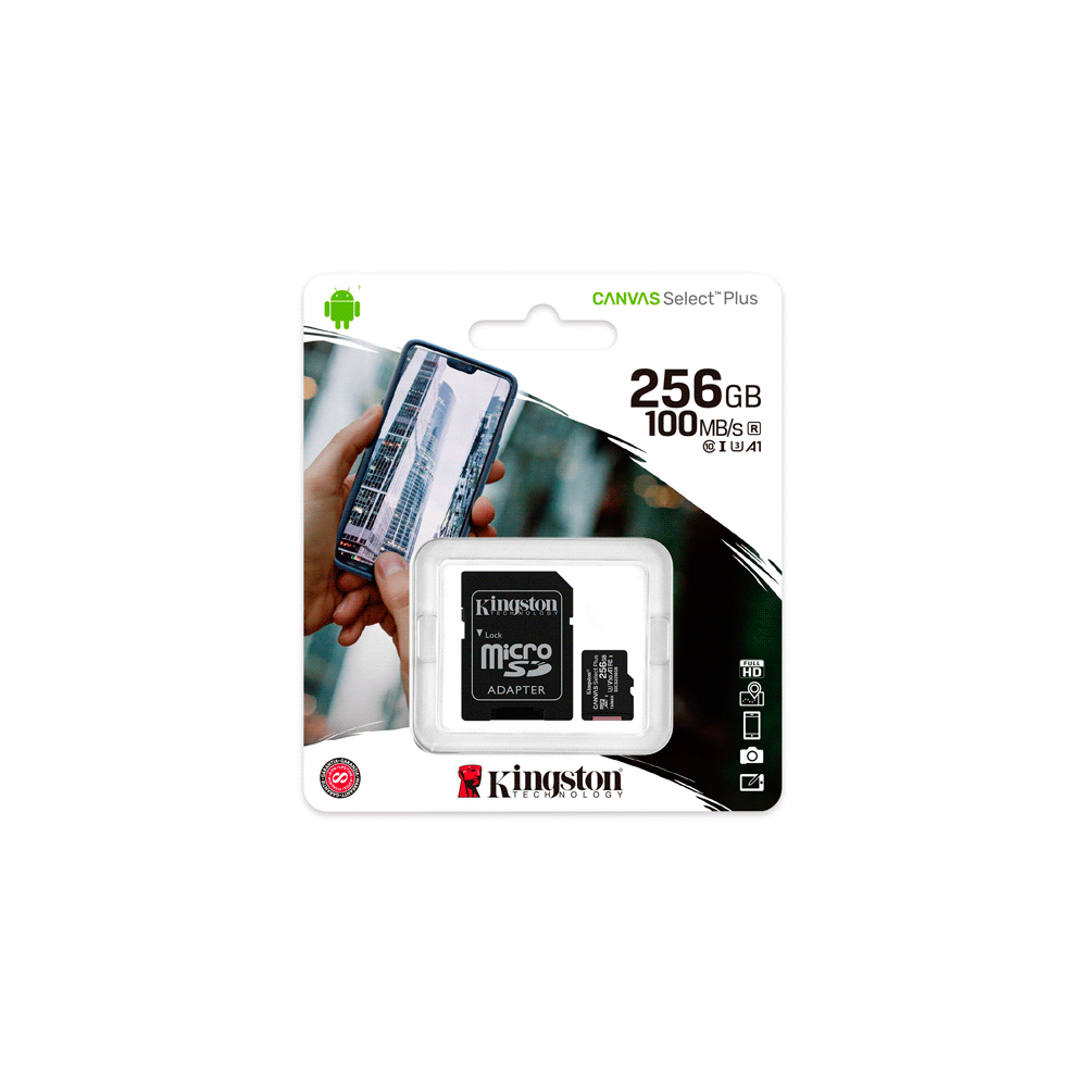 MEMORIA MICRO SD KINGSTON 256GB CANVAS SELECT PLUS SDCS2/256GB 100/85 - Imagen 3