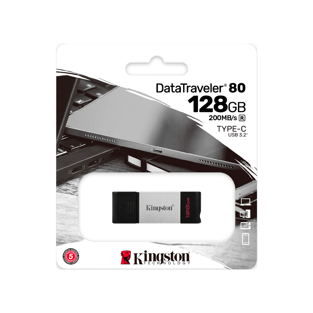 PENDRIVE KINGSTON DATATRAVELER 80 128GB USB-C 3.2 DT80/128GB - Imagen 3