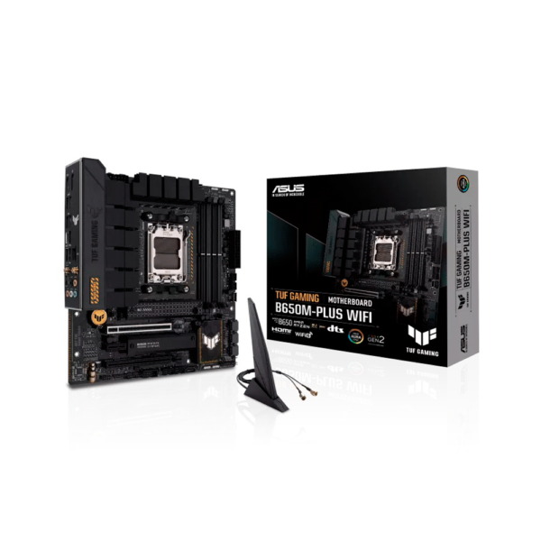 PLACA MADRE ASUS AM5 TUF GAMING B650M-PLUS WIFI S/R/HDMI/DP/2M2/DDR5/USB3.2/AURA