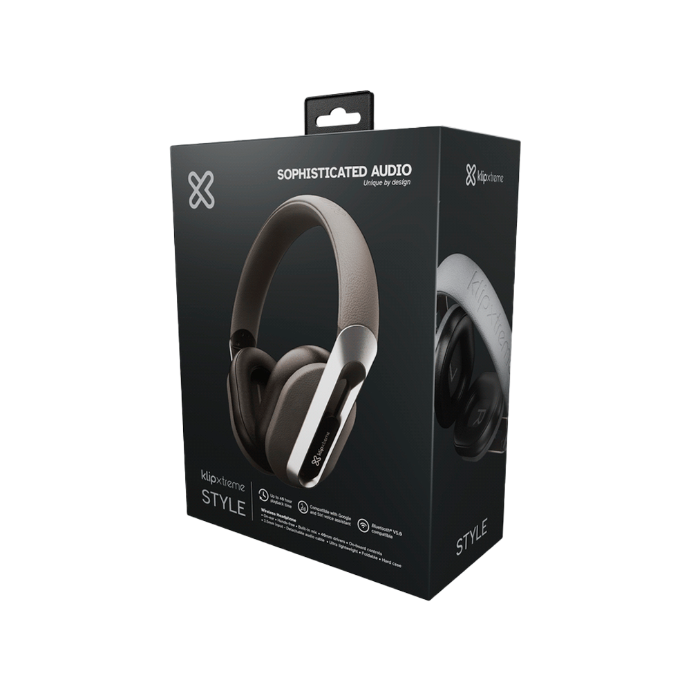 AURICULAR CON MICROFONO KLIP KWH-750GR STYLE HEADPH BLUETOOTH/ 1 JACK 3.5MM GRIS - Imagen 4