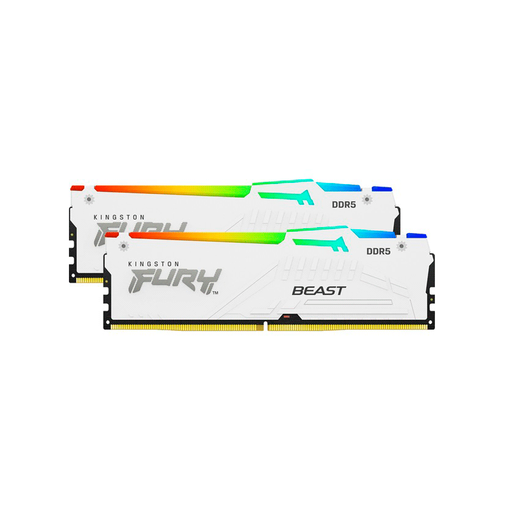 MEMORIA RAM DDR5 32GB 6000 KINGSTON FURY BEAST WH KF560C40BWAK2-32 RGB XMP
