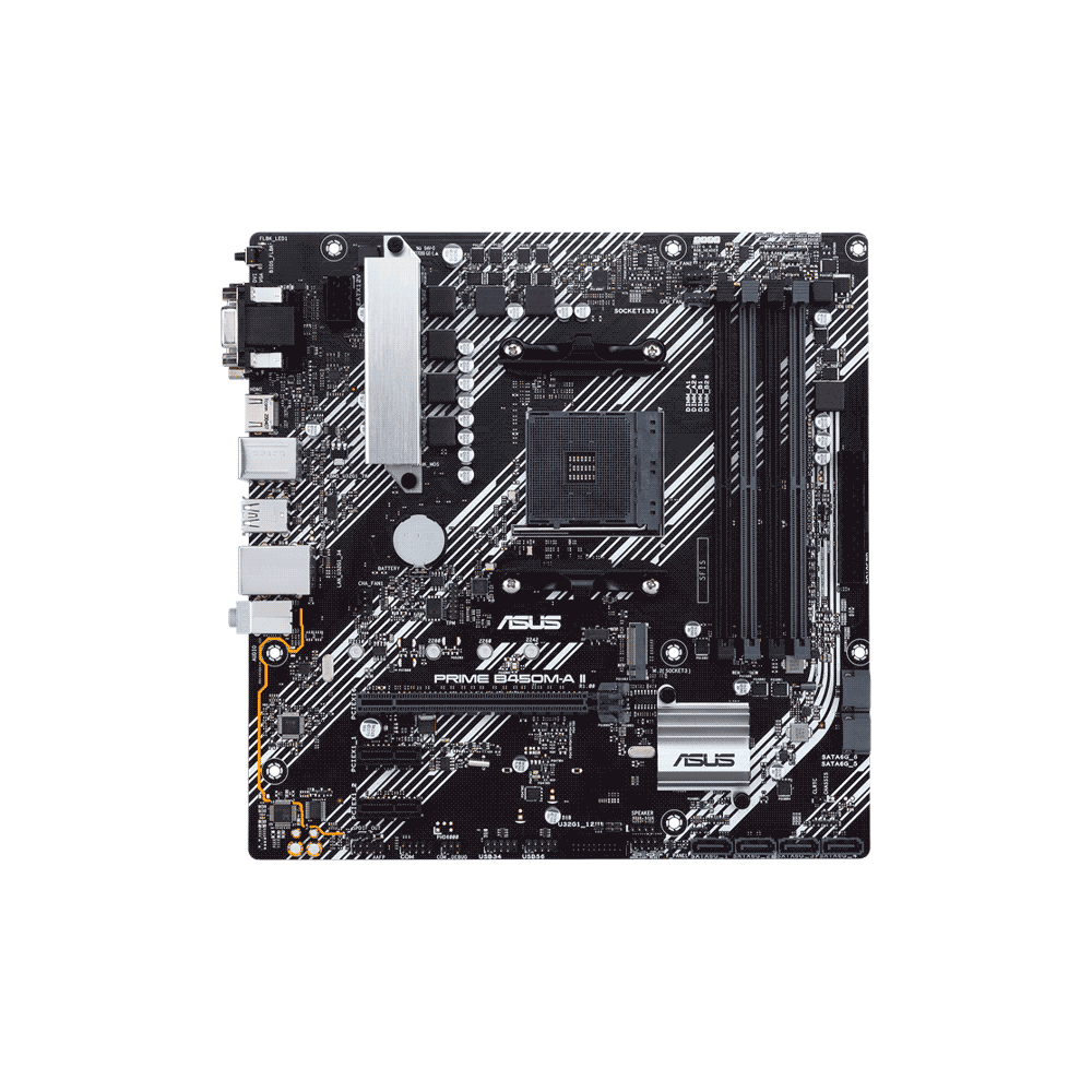 PLACA MADRE ASUS AM4 B450M-A II/CSM PRIME ASUS V/S/R/HDMI/DVID/DDR4/M.2/USB3.2/MATX