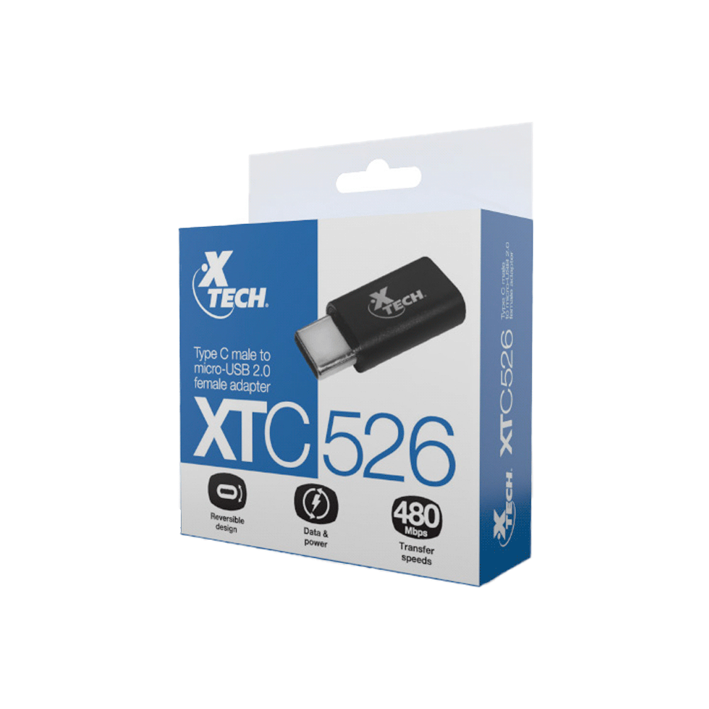 ADAPTADOR USB-C/M-USB M/H XTECH XTC-526 480MBPS/NEGRO - Imagen 3