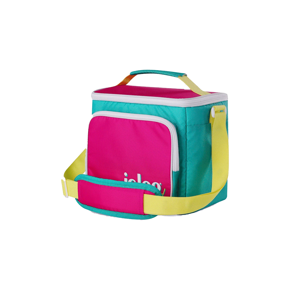 BOLSA TERMICA IGLOO 9 LATAS RETRO SQUARE LUNCH VERDE/ROSA 65479 - Imagen 2