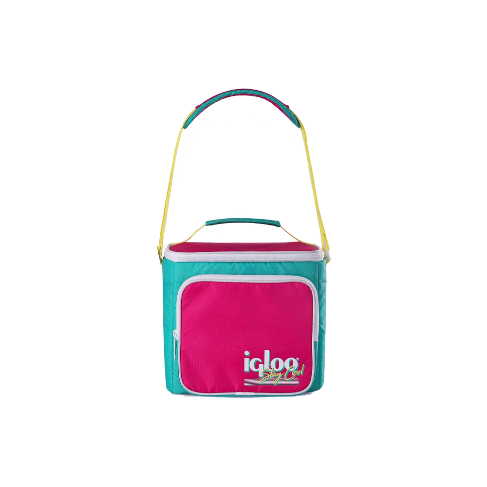BOLSA TERMICA IGLOO 9 LATAS RETRO SQUARE LUNCH VERDE/ROSA 65479 - Imagen 4