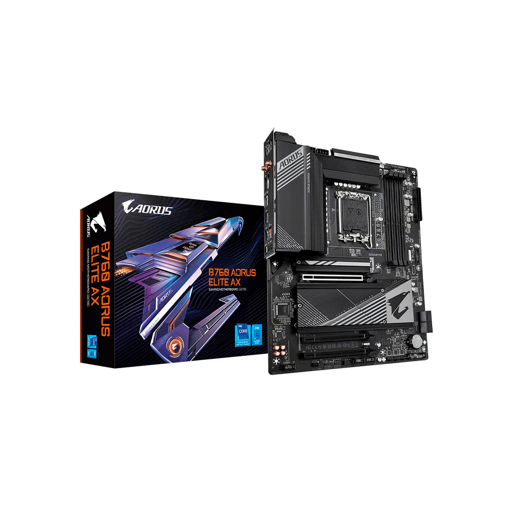 PLACA MADRE GIGABYTE 1700 B760 AORUS ELITE AX DDR5 S/R/HDMI/DP/3M2/WIFI/USB/ATX