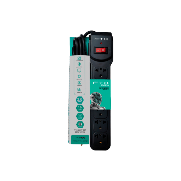 FILTRO DE LINEA FTX1079 6 TOMAS NEMA EUR 110/220V