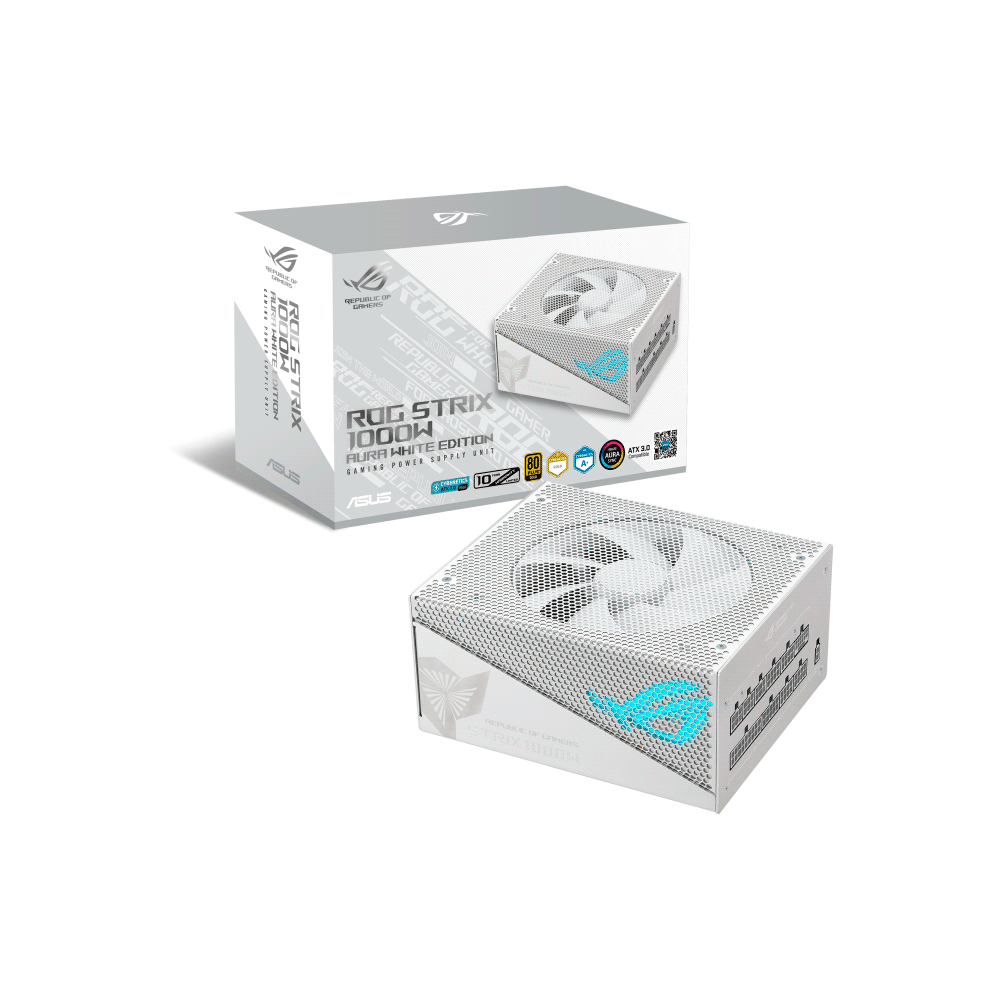 FUENTE ASUS 1000W ROG-STRIX-1000G-AURA-WHITE-GAMING 80 PLUS GOLD FULL MODULAR