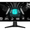 Monitor para videojuegos MSI G242L-E14 de frente, destacando su panel IPS Full HD de 144Hz y base estable en forma de V, con fondo transparente.
