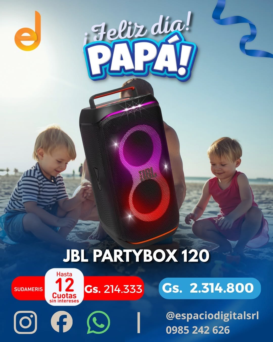 SPEAKER PORTATIL JBL PARTYBOX 120 BLACK