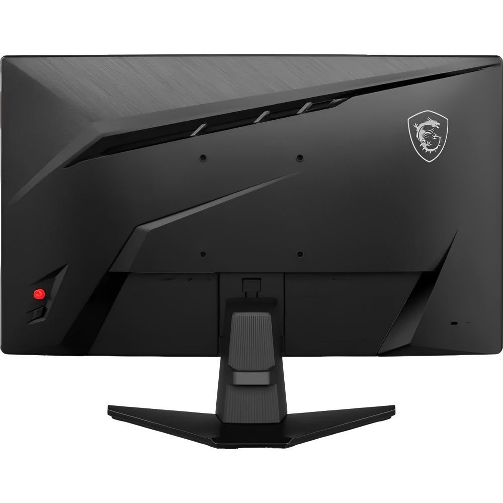 Parte trasera del monitor gaming MSI MAG 242C de 24 pulgadas mostrando el logotipo de MSI y los puertos de conexión HDMI y DisplayPort.