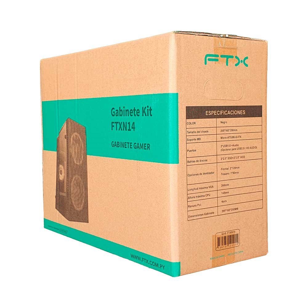 Gabinete Kit Ftxn14 C/Fuente 500w Mouse+Tecl+Spk+Lateral Transp Matx/Mitx - Imagen 5