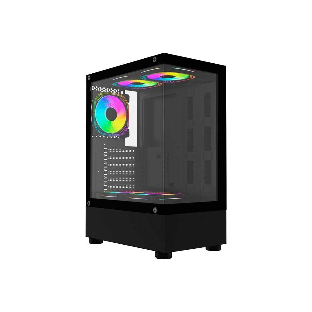 Gabinete Gamer Ftxmycq03 Lateral Frontal Transparente Matx/Mitx Negro