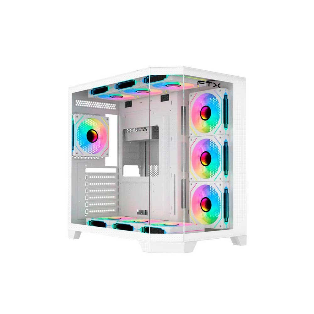 Gabinete Gamer Ftx-Tankwh Vidrio Templado Aquario Atx/Matx/Mitx Blanco