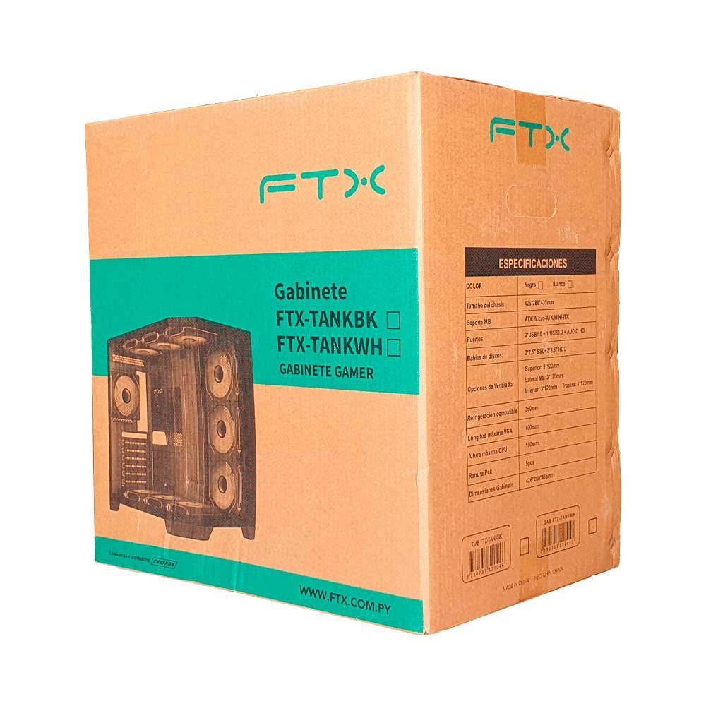 Gabinete Gamer Ftx-Tankwh Vidrio Templado Aquario Atx/Matx/Mitx Blanco - Imagen 4