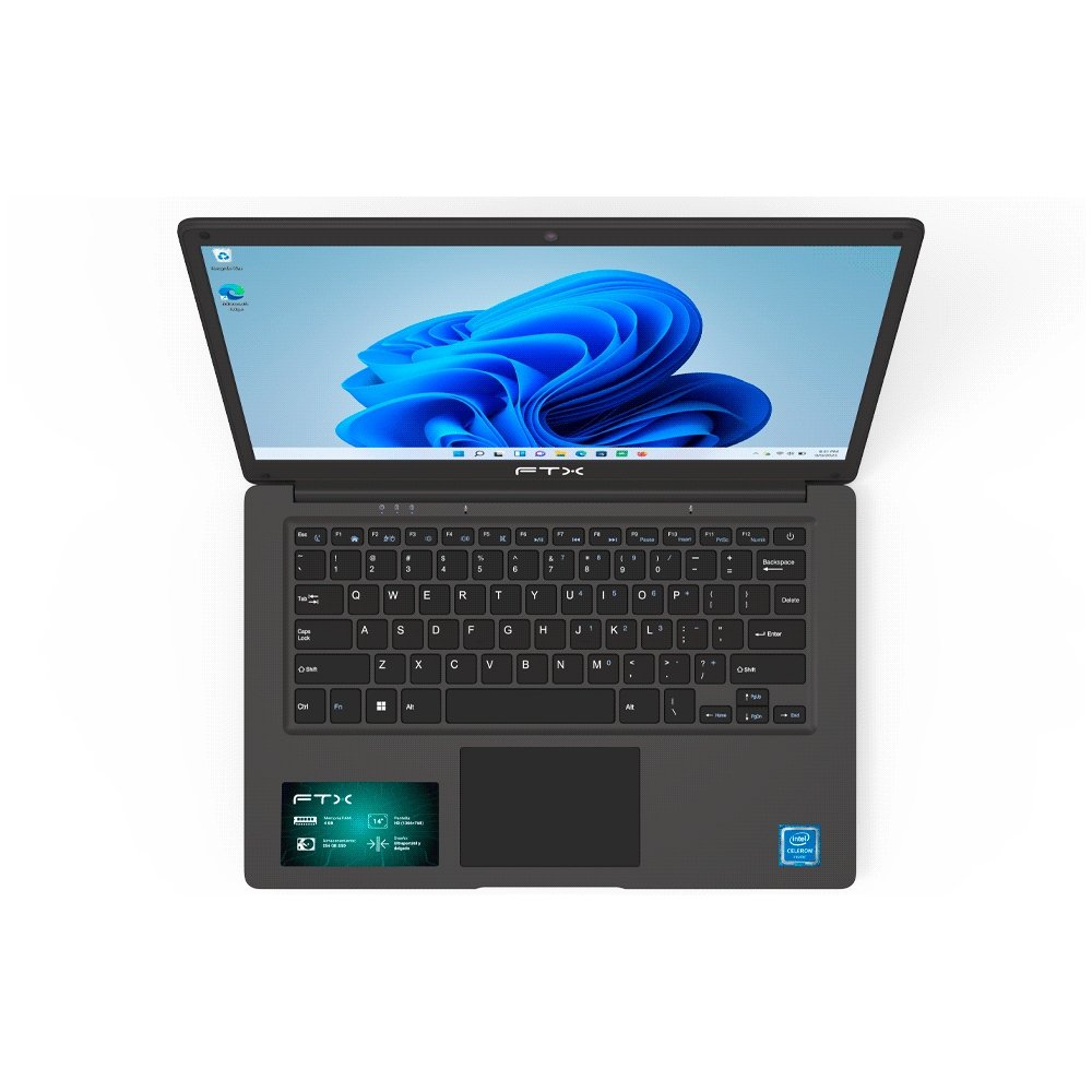 NOTEBOOK FTX N14-C2564IN CEL 1.1/4G/256SSD/W11H/14" HD/RJ-45/NEGRO + FUNDA - Imagen 2