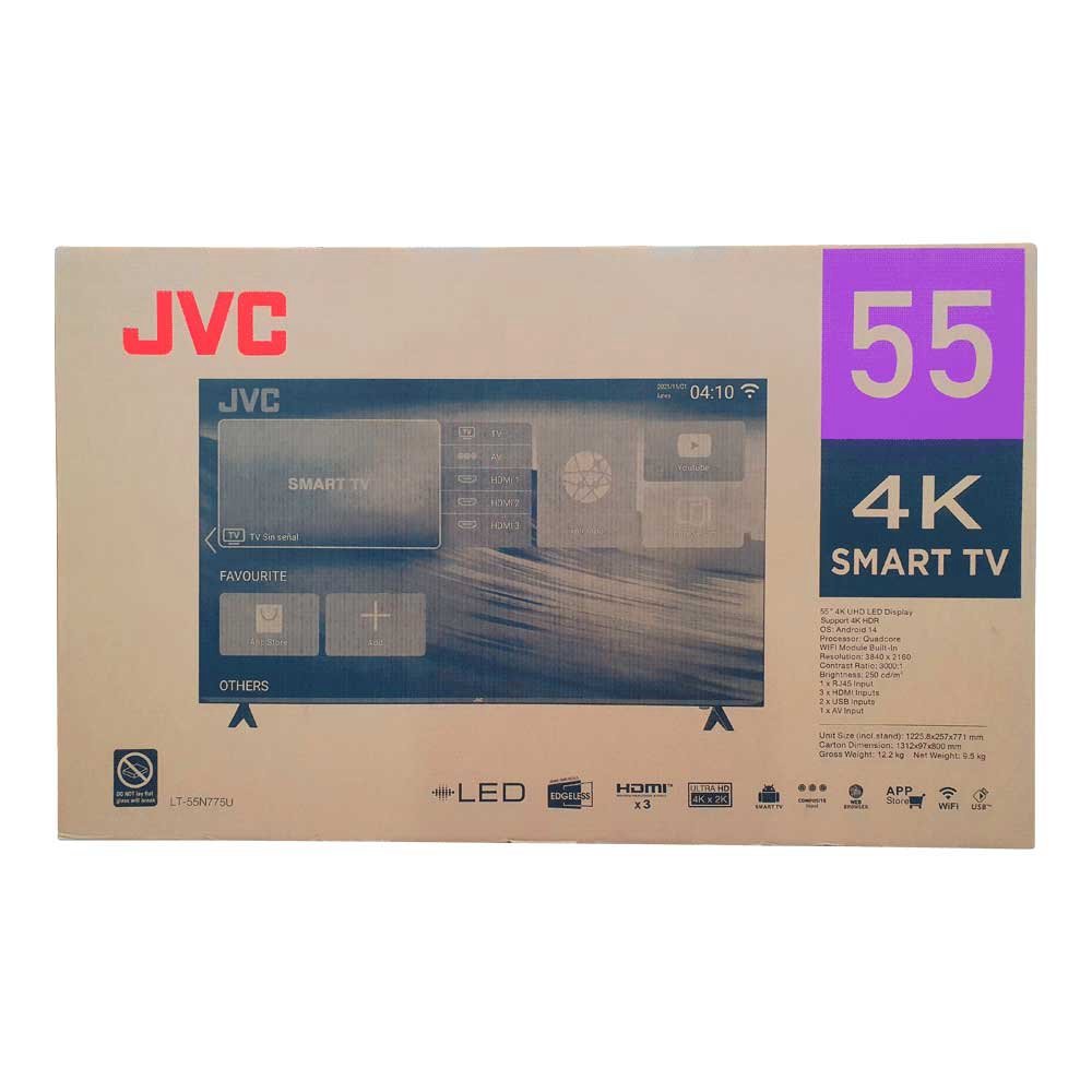 Televisor 55" Jvc Lt-55n775u 4k Uhd/ Hdr/ Dig/ Opt/ Smart/ 3hdmi/ 2usb/ Red/And14 - Imagen 3