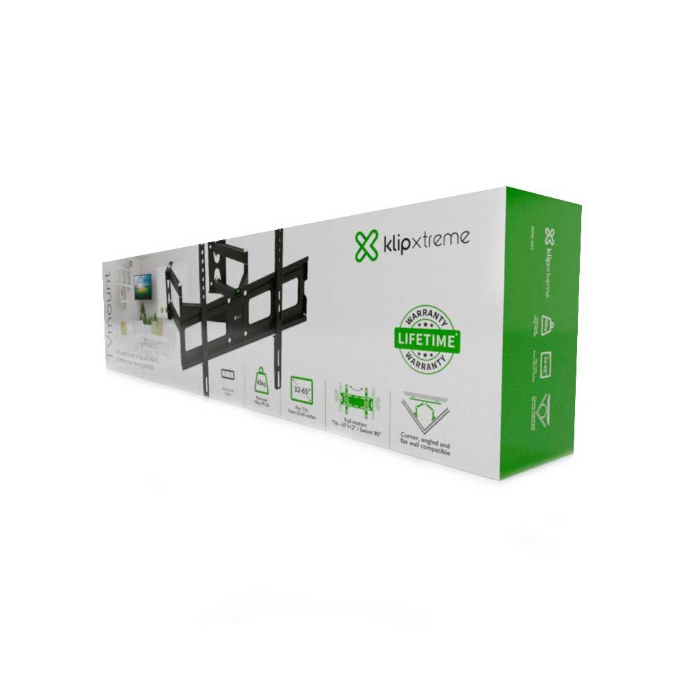Soporte P/Tv Klip Kpm-935 32" A 65" 45kg Articulado Esquina/Pared/Negr - Imagen 4
