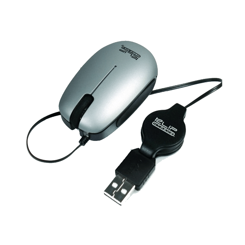 Mouse Usb Klip Kmo-130s Mini Retractil Gris