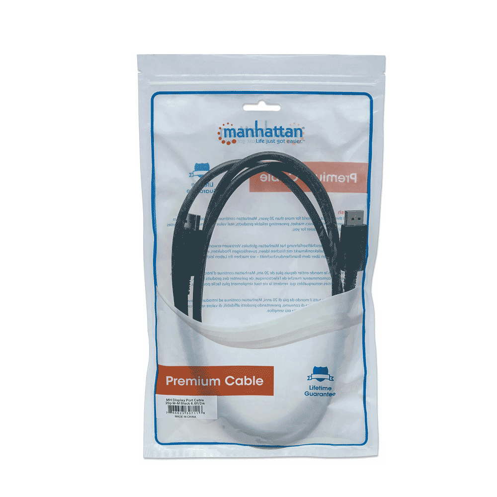 Cable Dp/Dp M/M 307116 2mt 4k/60hz Negro Bolsa - Imagen 2