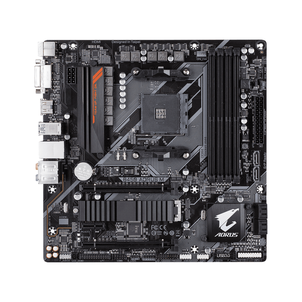 Placa Madre Gigabyte Am4 B450 Aorus M S/R/Hdmi/Dvi/M2/Ddr4/Matx/Rgb - Imagen 2
