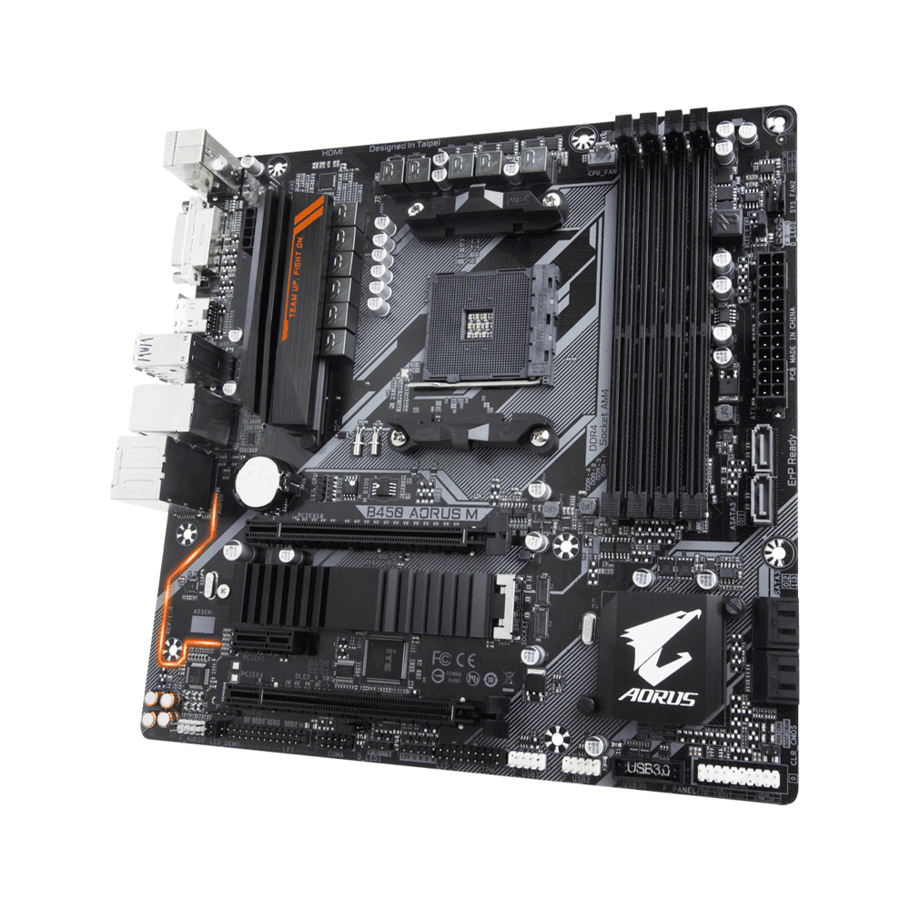 Placa Madre Gigabyte Am4 B450 Aorus M S/R/Hdmi/Dvi/M2/Ddr4/Matx/Rgb - Imagen 4