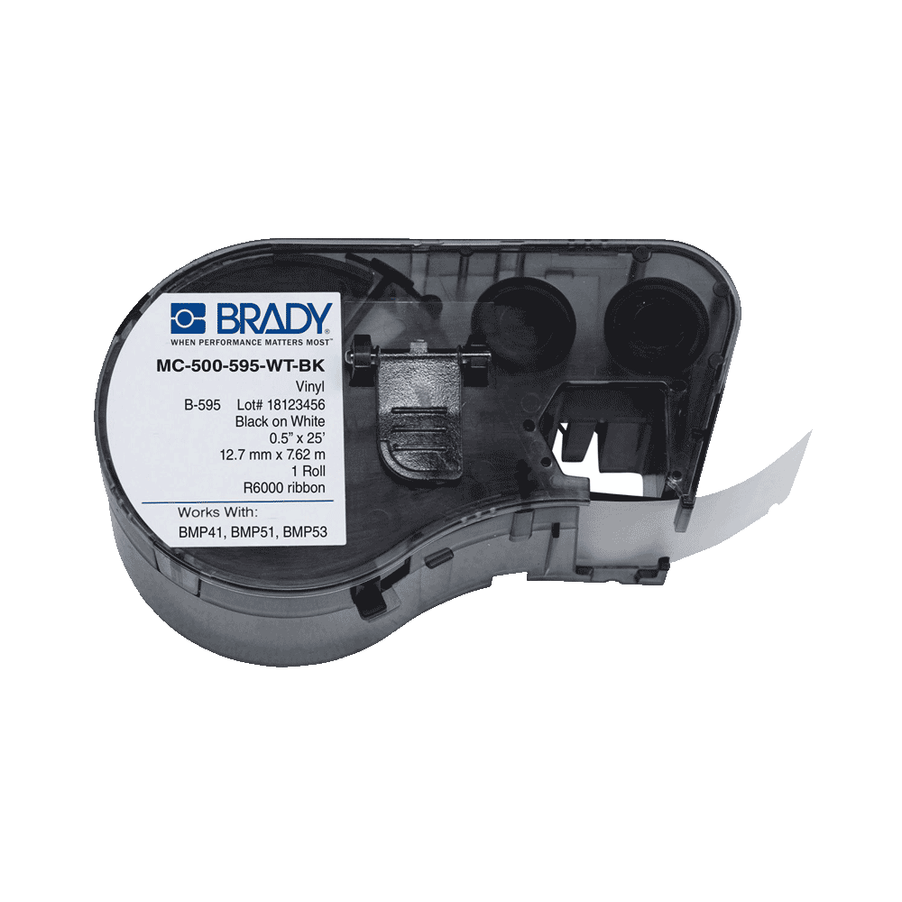 Consumible Brady Cart.Bmp41-(143371) Vin.Ind.Out-Bl-12,70 Mm X 7,60 Metros