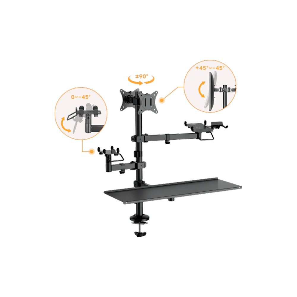 Soporte Para Punto De Venta Imp/2mon/Scan Ftx Ftx-02ld 17" A 32" 9kg/Art/Rot180°/Giro - Imagen 4