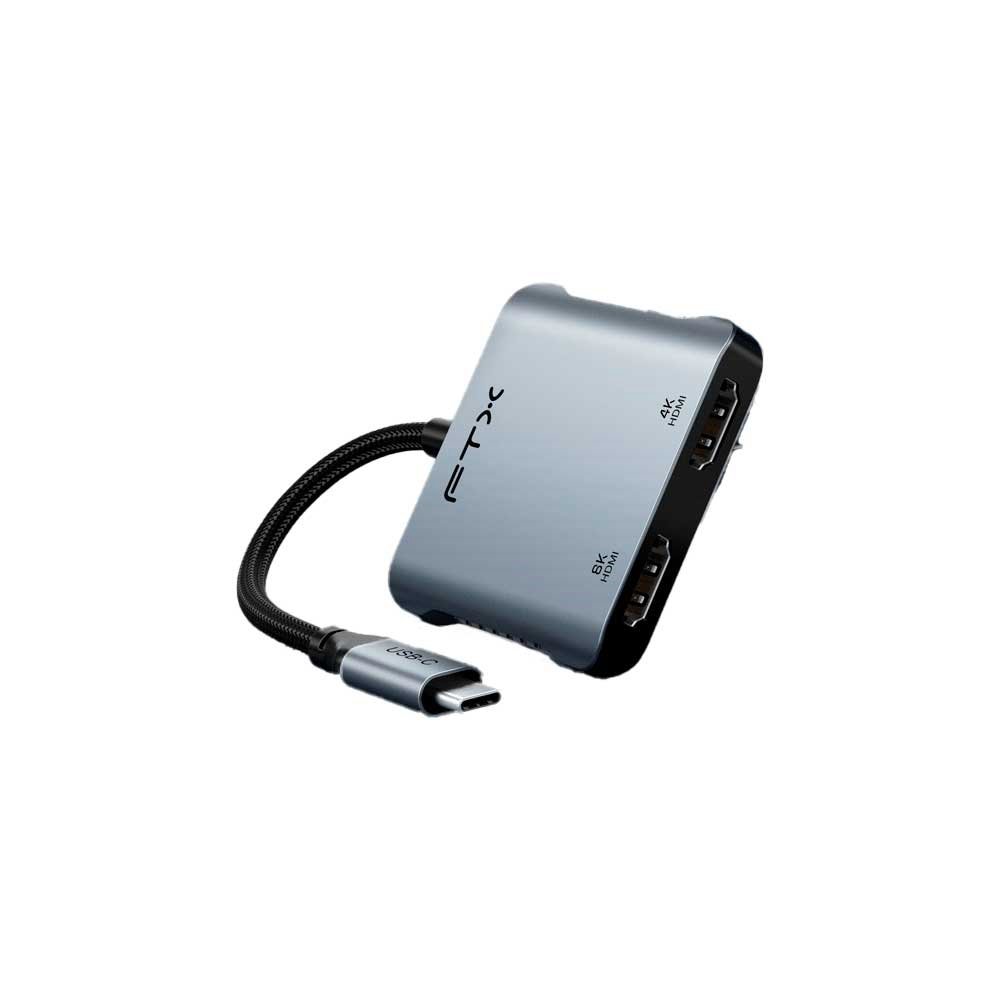 Adaptador Usb-C - 2 Hdmi/Usb-C/Usb-A Ftx-Cm2h8k-Ag 8k/60hz/100w/Gris - Imagen 2