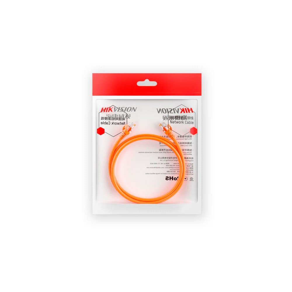 Patch Cord Utp Rj45 Hikvsion Cat6 3 Mts Naranja 24awg Ds-1np6uec0 - Imagen 3