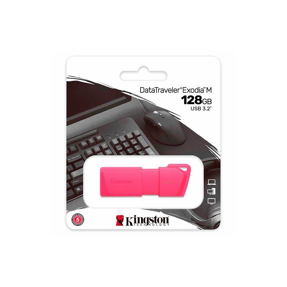 Pendrive Kingston Datatraveler Exodia M 128gb Kc-U2l128-7ln Usb-A Rosa - Imagen 2