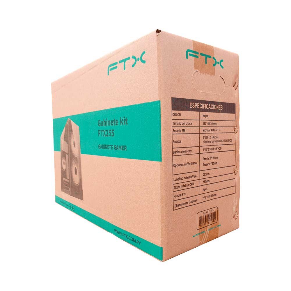 Gabinete Kit Ftx255 C/Fuente 500w Mouse+Tecl+Spk+Lat Fron Transp Matx/Mitx - Imagen 4