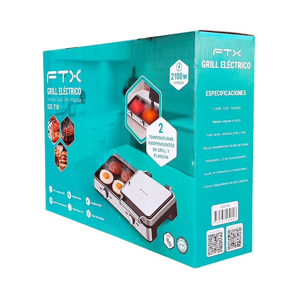 Parrilla Electrica Ftx 2100w 220v Grill 2 En 1 Eg2-718 - Imagen 6