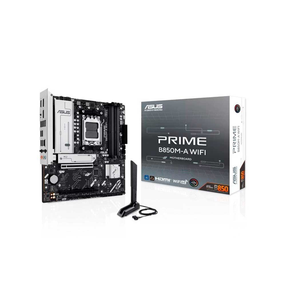 Placa Madre Asus Am5 Prime B850m-A Wifi Ddr5 S/R/Hdmi/Dp/3m2/Usb3.2/Matx