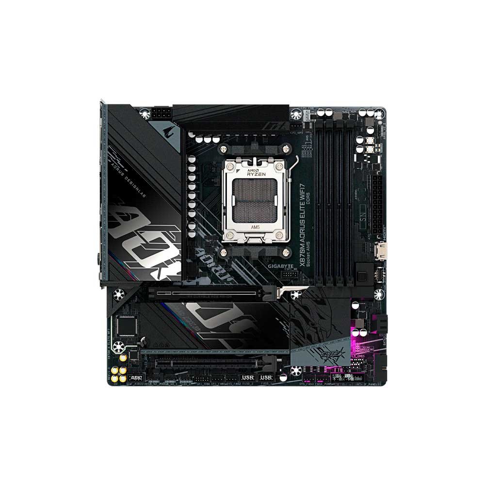 PLACA MADRE GIGABYTE AM5 X870M AORUS ELITE WIFI7 DDR5 S/R/HDMI/2M2/USB4/MATX - Imagen 2