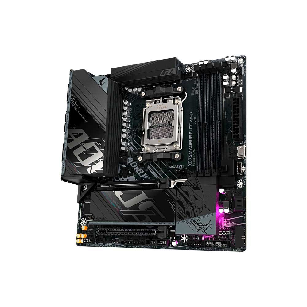 PLACA MADRE GIGABYTE AM5 X870M AORUS ELITE WIFI7 DDR5 S/R/HDMI/2M2/USB4/MATX - Imagen 3