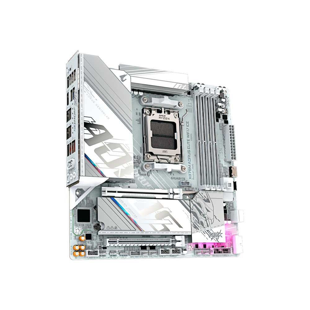 PLACA MADRE GIGABYTE AM5 X870M AORUS ELITE WIFI7 ICE DDR5 S/R/HDMI/2M2/USB4/MATX - Imagen 4