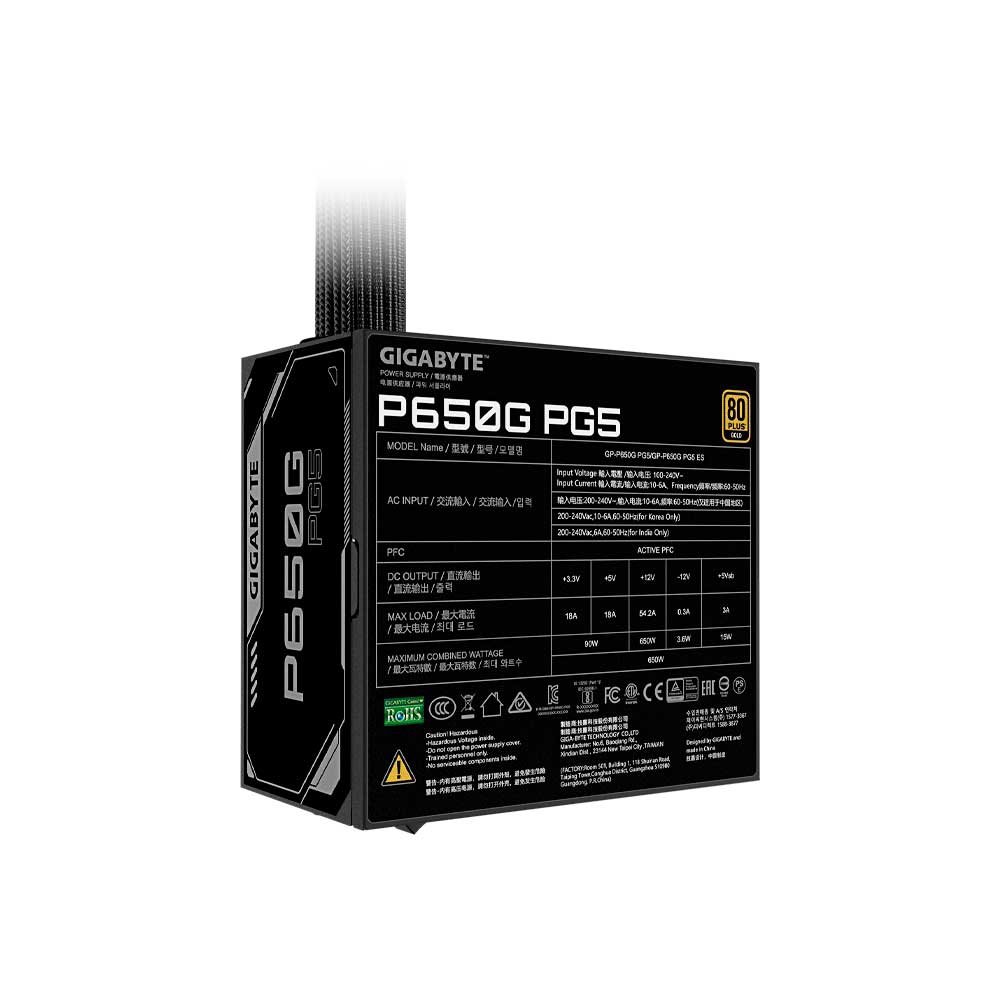 FUENTE 650W GIGABYTE 80PLUS GOLD BIVOLT GP-P650G PG5 - Imagen 4